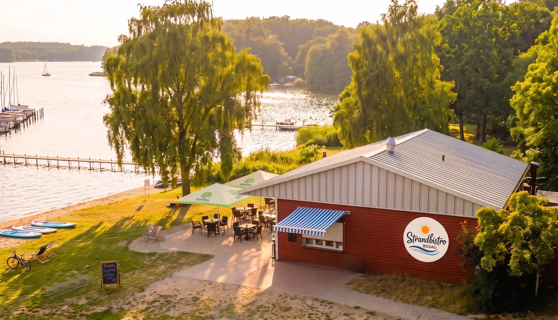 Blick auf das Strandbistro Bosau direkt am Plöner See